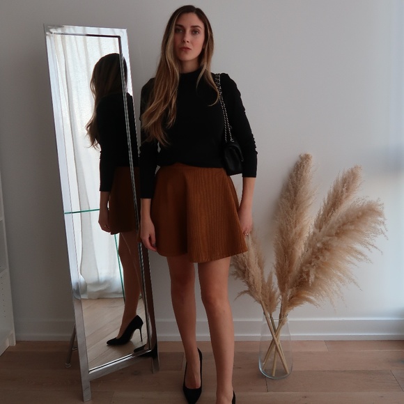 Camel Corduroy Circle Skirt - Picture 1 of 5